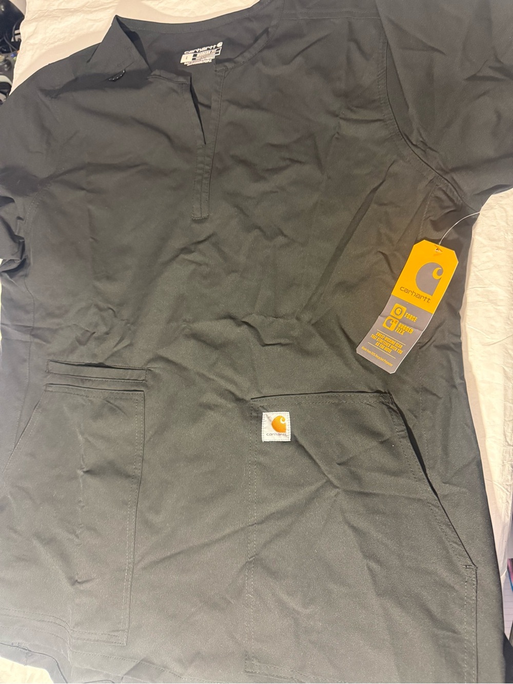 Carhartt Men's Black Work Shirt - Utility Scrub Top